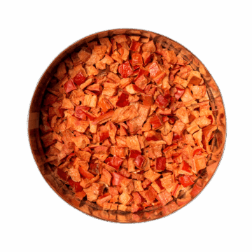 15-rote-paprika-draufsicht 25 servings - Mashed Potatoes with black beans and red pepper, with gravy