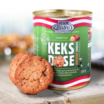 dosenbistro-keksdose-cookies-mit-haselnuss-und-choco-chips-250g DosenBistro Cookies with hazelnut and choco chips (250g)
