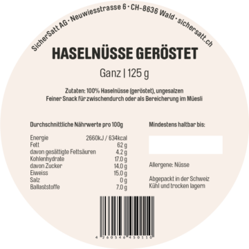 Haselnüsse geröstet, 125g