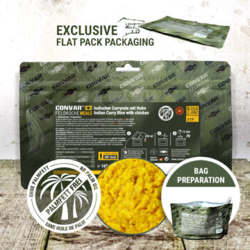 Indischer Curryreis mit Huhn (1 Portion) (165g) CONVAR™ Feldküche