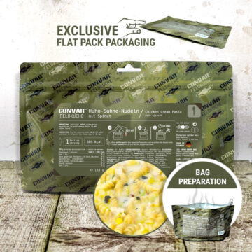 convar-feldkueche-huhn-sahne-nudeln-1-portion-150g Huhn Sahne Nudeln (1 Portion) (150g) CONVAR™ Feldküche